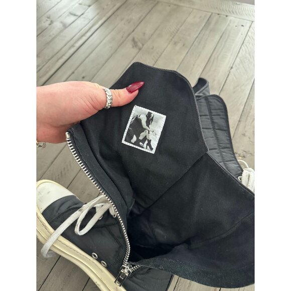 Rick Owens DRKSHDW Ramones High Top Sneakers Black White Size 37 7 - Picture 7 of 8